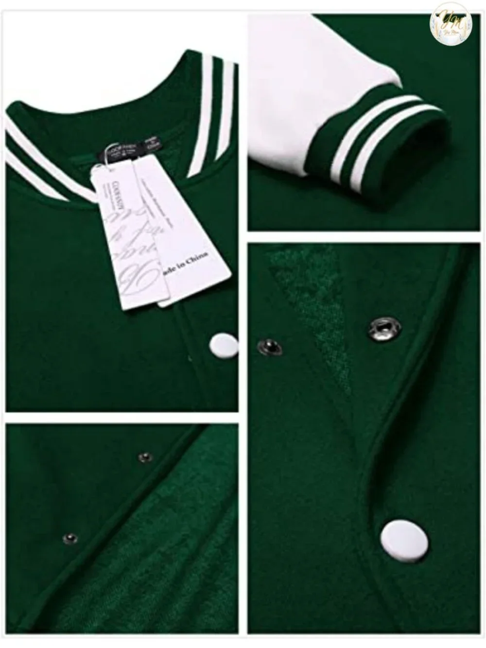 Men's Slim Fit Varsity Jacket Letterman Bomber Cotton Blend